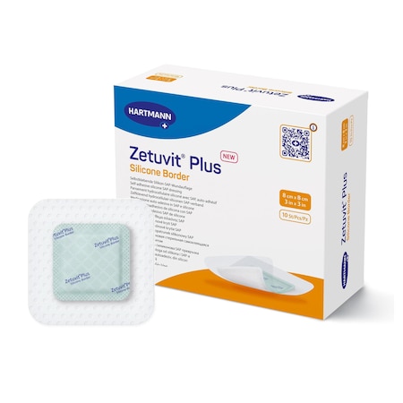 Zetuvit Plus Silicone Border Super Absorbent Dressing, 3 x 3 Inch, Sterile, 10PK 413900